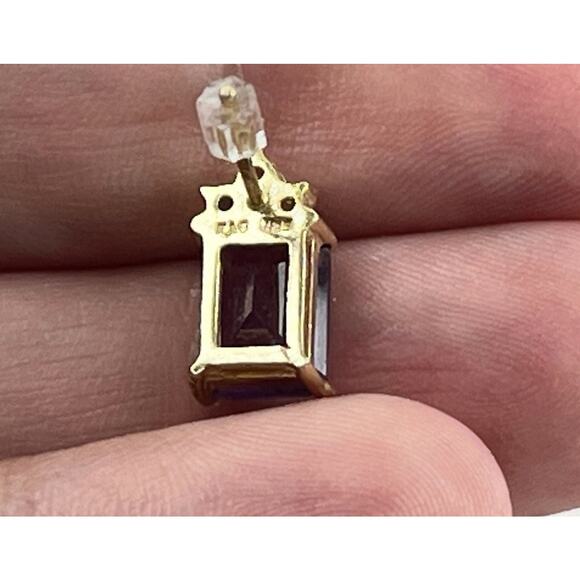 925 Silver FAS Earrings Genuine Amethyst Crown Rhinestone Stud Posts Tara Vaness - Picture 14 of 16